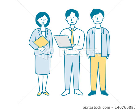 A set of full-body illustrations of a businessman and a businesswoman, viewed from the front. A set of full-body illustrations of a businessman and a businesswoman, viewed from the front. 140766883