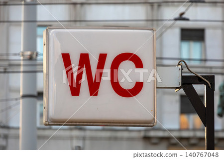WC sign outside WC sign outside 140767048