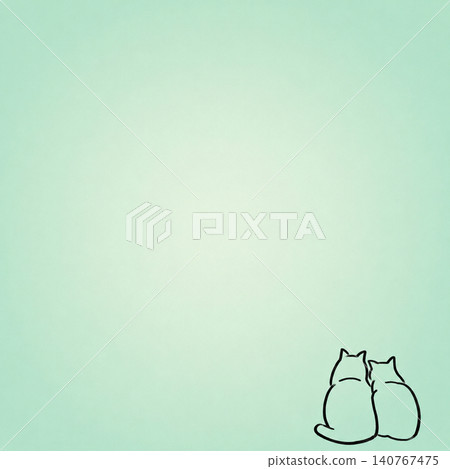 兩隻貓依偎在一起的插圖 140767475