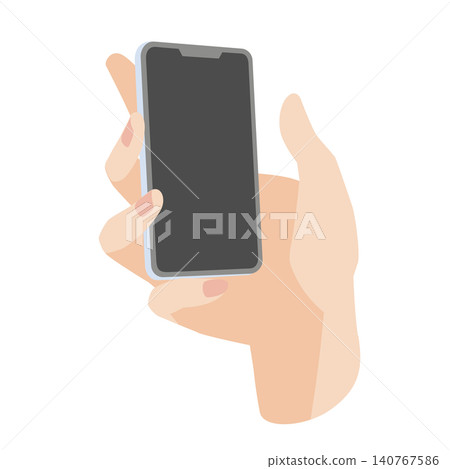 右手操作智慧型手機的示意圖 右手操作智慧型手機的示意圖 140767586