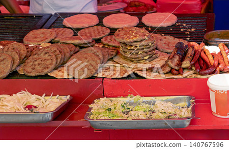 Burgers prepared on agricultural fair Burgers prepared on agricultural fair 140767596