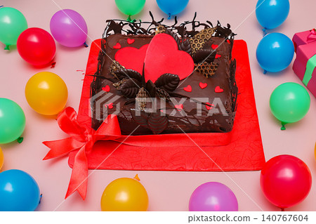 Red heart cake decor Red heart cake decor 140767604