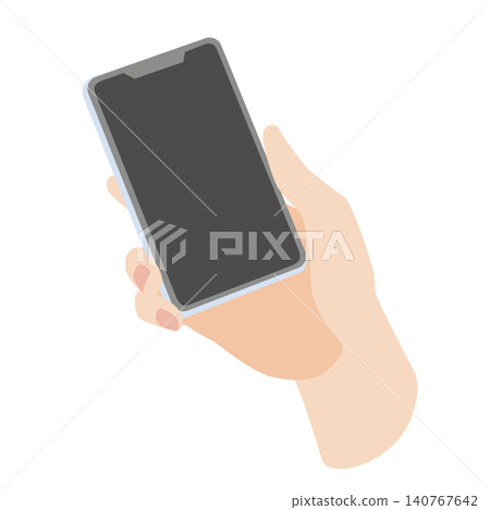 右手操作智慧型手機的示意圖 140767642