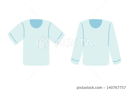 Short-sleeved and long-sleeved T-shirt illustration icon set Short-sleeved and long-sleeved T-shirt illustration icon set 140767757