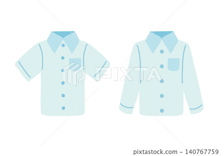 Short-sleeved and long-sleeved dress shirt illustration icon set Short-sleeved and long-sleeved dress shirt illustration icon set 140767759