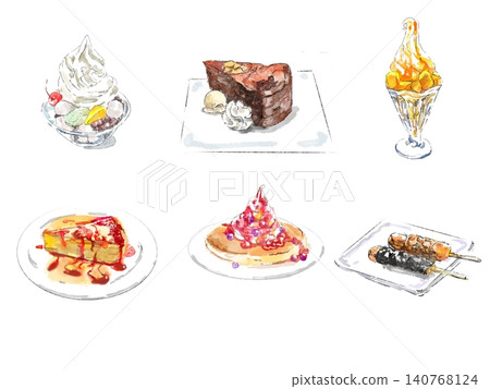 日式和西式甜點插畫集 日式和西式甜點插畫集 140768124