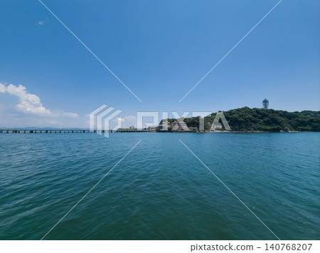 Enoshima, the sea, and the Enoshima Bridge Enoshima, the sea, and the Enoshima Bridge 140768207