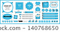 A refreshing blue, simple, modern frame, heading, title, speech bubble, label, and parts set. 140768650