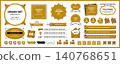 A simple, modern set of brown-toned components (frames, headings, labels, ribbons, speech bubbles, icons, etc.) 140768651