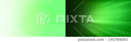 Green radial wave lines, sound waves, transparent background, abstract material. 140769065