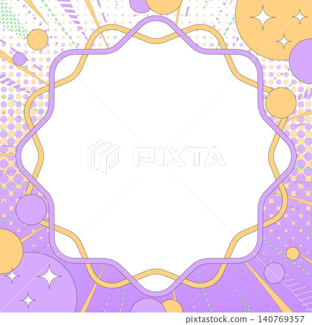 Pop design frame, dot halftone, focus lines, square size 140769357