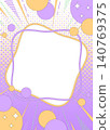 Pop design frame, dot halftone, focus lines, vertical orientation 140769375