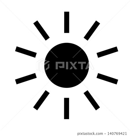 Simple black sun icon illustration material 140769421