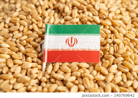 Grains wheat with Iran flag, trade export and economy. Grains wheat with Iran flag, trade export and economy. 140769642
