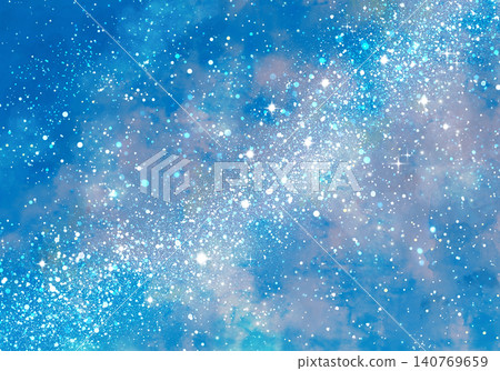 一幅水彩風格的插圖,描繪了銀河系在星系中流動的景象。 一幅水彩風格的插圖,描繪了銀河系在星系中流動的景象。 140769659