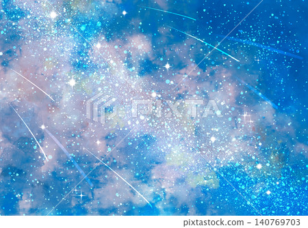 一幅水彩風格的銀河和流星插圖。 一幅水彩風格的銀河和流星插圖。 140769703