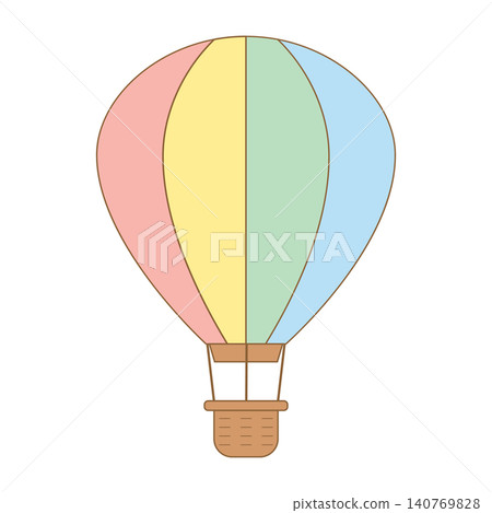Illustration of a colorful hot air balloon in pastel colors Illustration of a colorful hot air balloon in pastel colors 140769828
