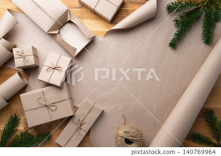 Open Gift Box Christmas Wrapping Supplies Open Gift Box Christmas Wrapping Supplies 140769964