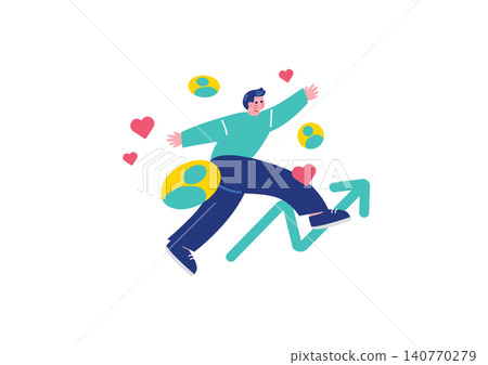 社群媒體成功人士的插圖 140770279