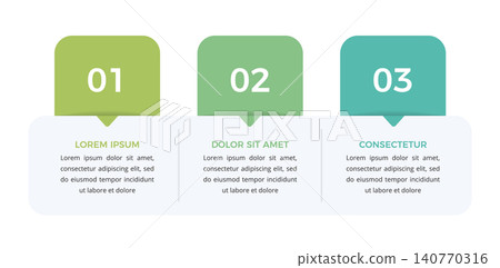 Three Steps Horizontal Process Infographic Template Three Steps Horizontal Process Infographic Template 140770316