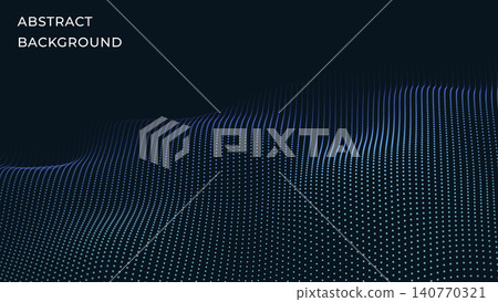 Dark Blue Teal Particle Wave Technology Background Dark Blue Teal Particle Wave Technology Background 140770321