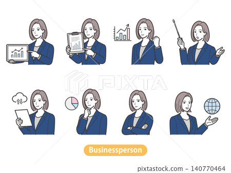 一套包含 8 個數據分析和演示指南,專為商務女性設計(女性辦公室職員、西裝、餅圖、平板電腦、手指)。 一套包含 8 個數據分析和演示指南,專為商務女性設計(女性辦公室職員、西裝、餅圖、平板電腦、手指)。 140770464