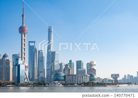 Shanghai, China Lujiazui and the Oriental Pearl Shanghai, China Lujiazui and the Oriental Pearl 140770471