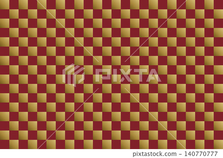 Auspicious checkered pattern in red and gold gradient [small size] 140770777