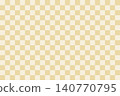 An elegant checkered pattern in cream and pale gold. [Small pattern] 140770795