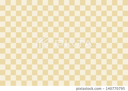 An elegant checkered pattern in cream and pale gold. [Small pattern] 140770795