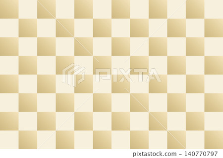 An elegant checkered pattern in cream and gold gradient [Large pattern] 140770797
