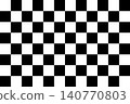 Seamless Japanese pattern background with a black and white checkered design [Large size] 140770803