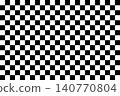 Seamless Japanese pattern background with a black and white checkered design [Small size] 140770804