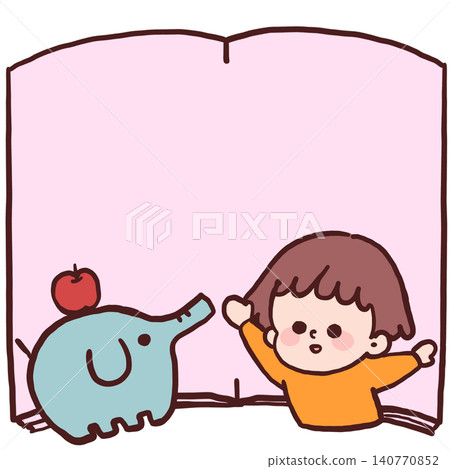 An illustration of a boy and an elephant toy that looks like they jumped out of a picture book. An illustration of a boy and an elephant toy that looks like they jumped out of a picture book. 140770852