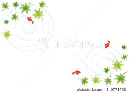 翠綠的植物與金魚:清新的夏日畫面。 (適合用於夏季問候、夏末問候和節日賀卡。) 翠綠的植物與金魚:清新的夏日畫面。 (適合用於夏季問候、夏末問候和節日賀卡。) 140771068