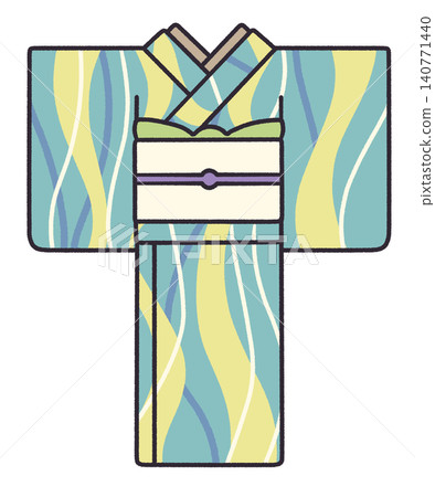 Illustration of a striped kimono Illustration of a striped kimono 140771440