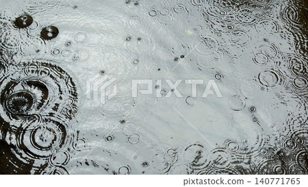 The ripples on the water's surface as raindrops spread, and the reflection of the sky. The ripples on the water's surface as raindrops spread, and the reflection of the sky. 140771765