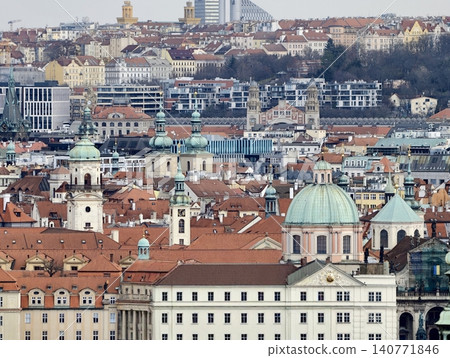 Vivid domes amidst city settings. Colorful towers and old structures dominate lively urban areas Vivid domes amidst city settings. Colorful towers and old structures dominate lively urban areas 140771846