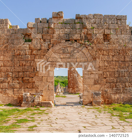 Ancient Stone Archway at Perge Ruins in Antalya Turkey Ancient Stone Archway at Perge Ruins in Antalya Turkey 140772525