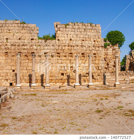 Ancient Roman Columns at Perge Ruins in Antalya Turkey Ancient Roman Columns at Perge Ruins in Antalya Turkey 140772527