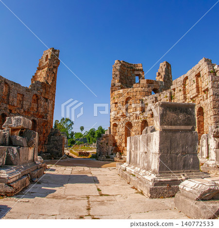 Ancient Roman Ruins at Perge in Antalya Turkey Ancient Roman Ruins at Perge in Antalya Turkey 140772533