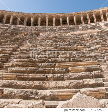 Ancient Roman Theater Ruins in Aspendos, Antalya, Turkey Ancient Roman Theater Ruins in Aspendos, Antalya, Turkey 140772538