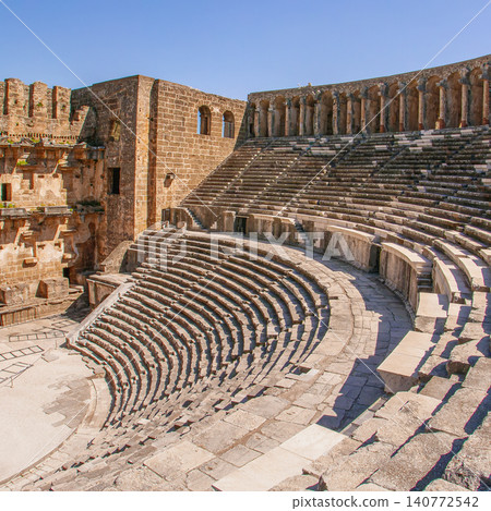 Ancient Roman Theater in Aspendos, Antalya, Turkey Ancient Roman Theater in Aspendos, Antalya, Turkey 140772542
