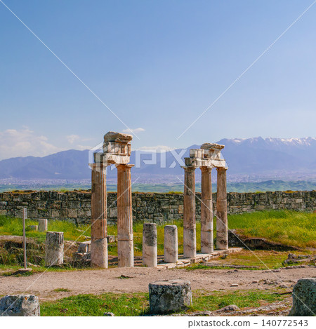 Ancient Roman Columns at Hierapolis in Pamukkale Turkey Ancient Roman Columns at Hierapolis in Pamukkale Turkey 140772543