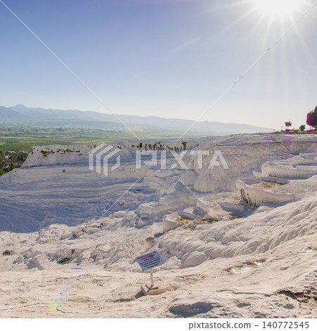 Travertine Terraces at Pamukkale in Turkey 140772545