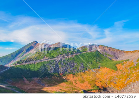 A clear autumn day in the Northern Alps, overlooking Mt. Asahi and Mt. Marishiten on Mt. Norikura, and the Norikura Corona Observatory before its demolition. A clear autumn day in the Northern Alps, overlooking Mt. Asahi and Mt. Marishiten on Mt. Norikura, and the Norikura Corona Observatory before its demolition. 140772559