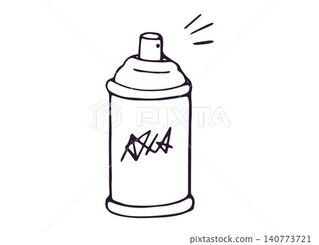 Spray Can Hand Drawn Doodle Outline Isolated on White Background Spray Can Hand Drawn Doodle Outline Isolated on White Background 140773721