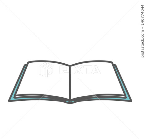 打開的書的插圖(空白頁,展開)。 打開的書的插圖(空白頁,展開)。 140774044