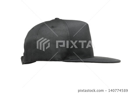 A black cap with a flat brim A black cap with a flat brim 140774589