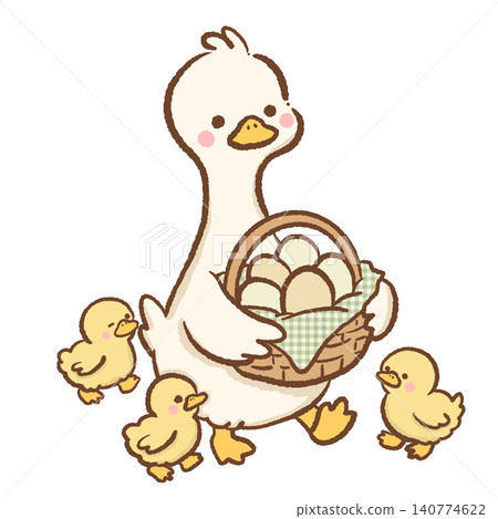 Cute Mother Goose Carrying a Basket of Fresh Farm Eggs with Baby Ducklings Spring Farm Cottagecore Family Illustration Digital Clipart Cute Mother Goose Carrying a Basket of Fresh Farm Eggs with Baby Ducklings Spring Farm Cottagecore Family Illustration Digital Clipart 140774622